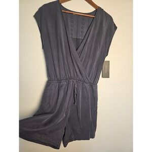[Boho] Becool Dailylook Romper Womens Size M Gray Tencel Eyelet Wrap 90718